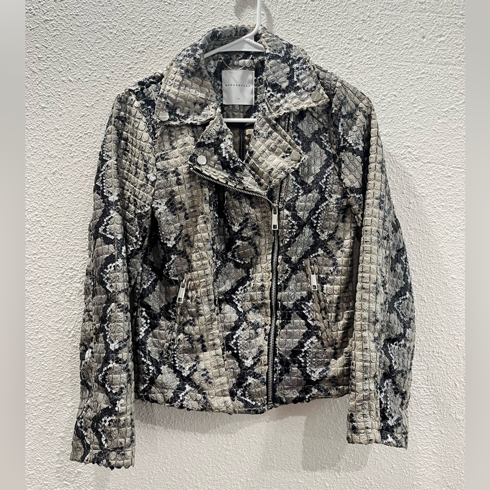 Rino & Pelle Faux Snake Skin Moto Jacket Women’s‎ Size 34